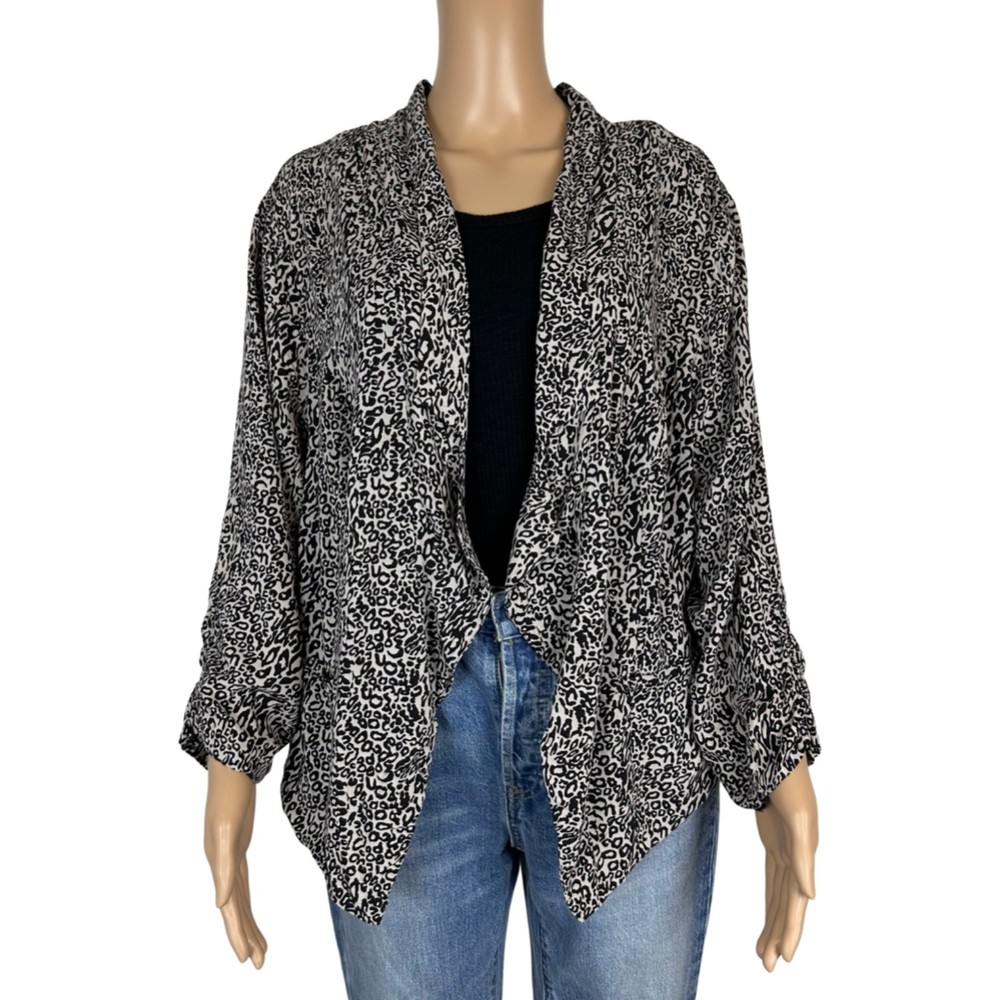 Torrid Leopard Print Drapey Open Front Cardigan T… - image 1